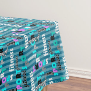 sport fitness bright text pattern for sportswear tablecloth