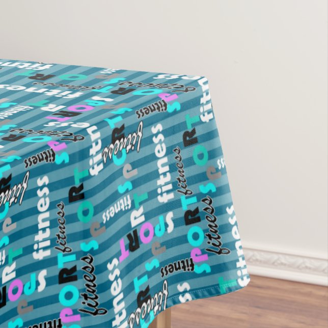 sport fitness bright text pattern for sportswear tablecloth (In Situ)