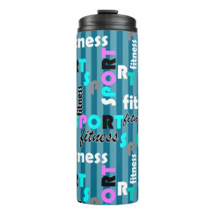 sport fitness bright text pattern for sportswear thermal tumbler
