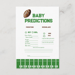 Sport Foot baby prediction Baby Shower game Card