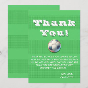 Sport Football Baby Boy Shower Thank You Card