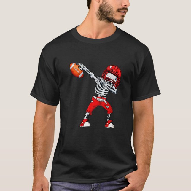 Sport Football Skeleton Halloween Men Boys Kids Co T-Shirt (Front)