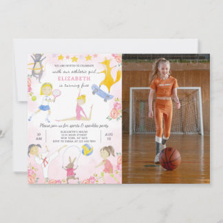 Sport Girl Birthday Invitation With Photo