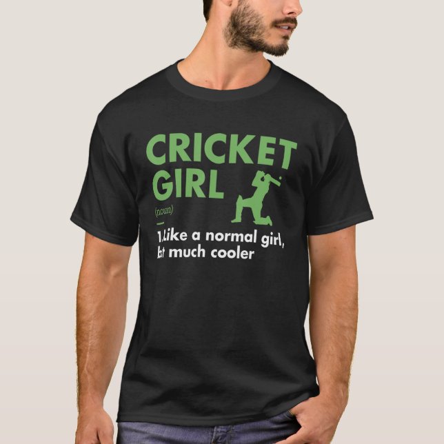 Sport Girl Definition Cricket T-Shirt (Front)