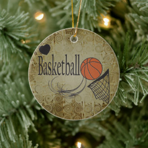 Sport Grunge 🏀 Basketball Ceramic Tree Decoration