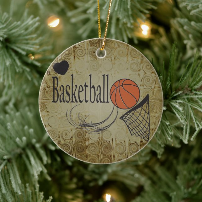 Sport Grunge 🏀 Basketball Ceramic Tree Decoration (Tree)