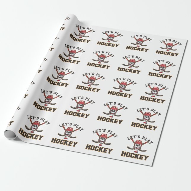Sport Hockey Wrapping Paper (Unrolled)