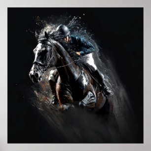 Sport Horse, Abstract Colours , Art Print Wall