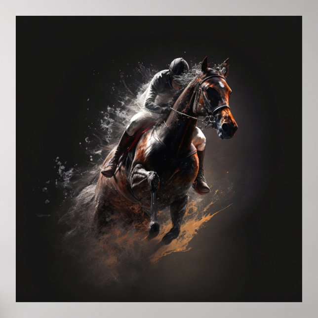 Sport Horse, Abstract Colours , Art Print Wall (Front)