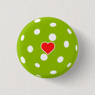 Sport I love Pickleball green ball with heart 3 Cm Round Badge