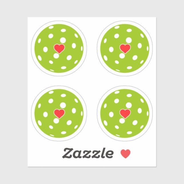 Sport i love Pickleball green balls heart pack (Sheet)