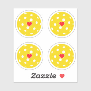Sport i love Pickleball yellow balls heart pack