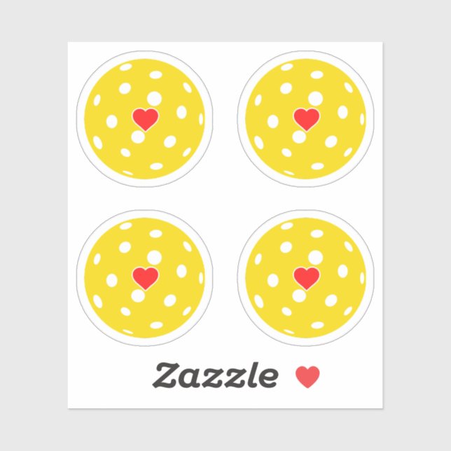 Sport i love Pickleball yellow balls heart pack (Sheet)