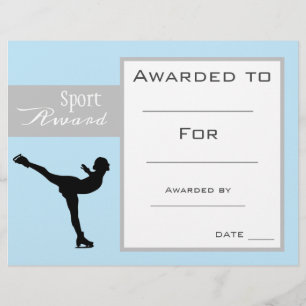 Sport ice-skating certificate award