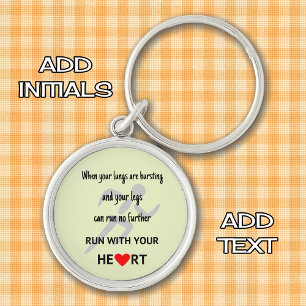 Sport motivational runners quote key ring