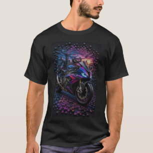 Sport Motorcycle Mosaic Art Graphic T-Shirt