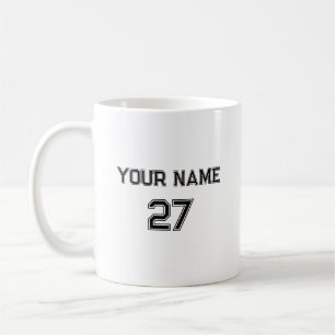 Sport Name and Number Personalised Coffee Mug