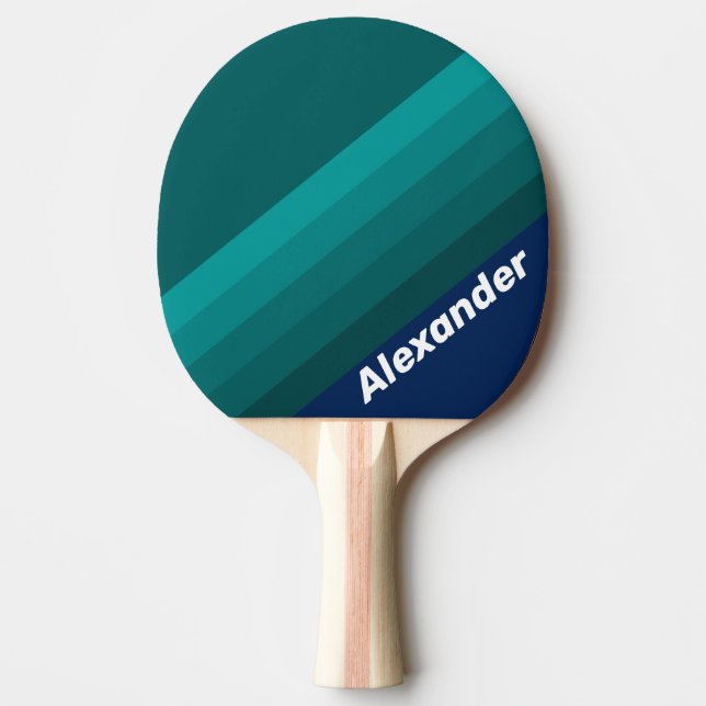 Sport Ocean Tide Stripes with Name Ping Pong Paddle (Front)