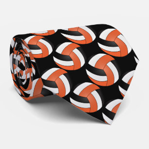 Sport Orange, White and Black Volleyball Tie