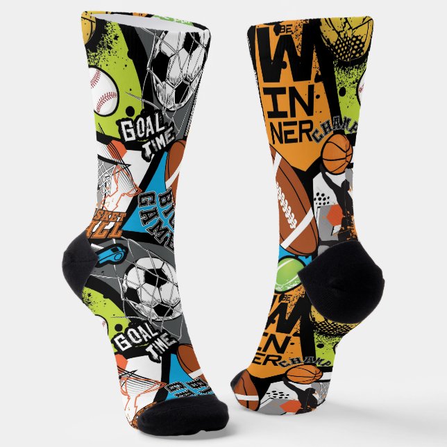 Sport Pattern With Balls Socks (Angled)