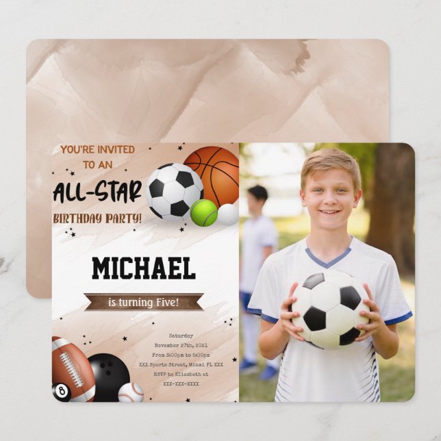 Sport Photo Invitations (Front/Back)