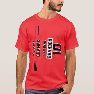 sport player soccer champs personalised red T-Shirt