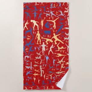 Sport related symbols background beach towel