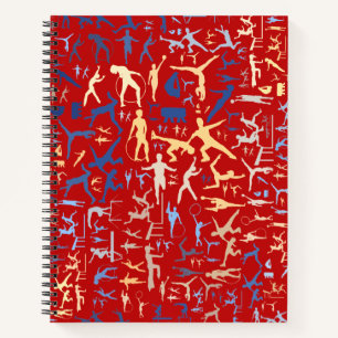 Sport related symbols background notebook