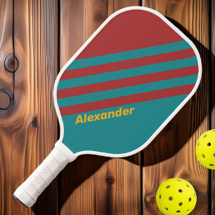 Sport Ruby Reef Stripes with Name Pickleball Paddle