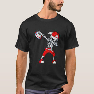 Sport Rugby Skeleton Halloween Men Boys Kids Costu T-Shirt