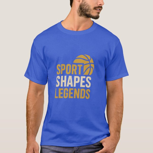 Sport Shapes Legends Basketball Typography Logo T-Shirt (Front)
