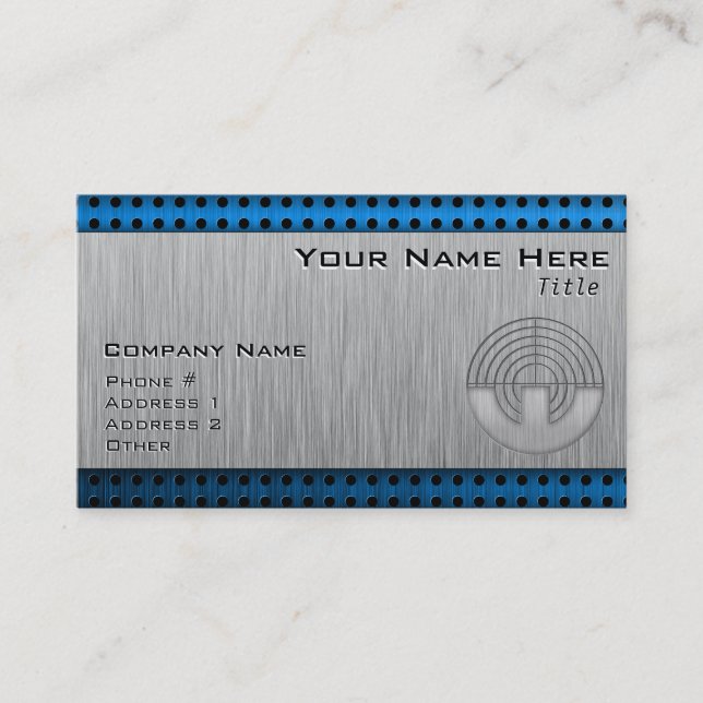 Sport Shooting; Metal-look Business Card (Front)
