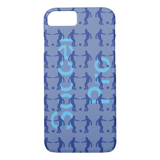Sport Silhouette blue graphic - Soccer Case-Mate iPhone Case (Back)