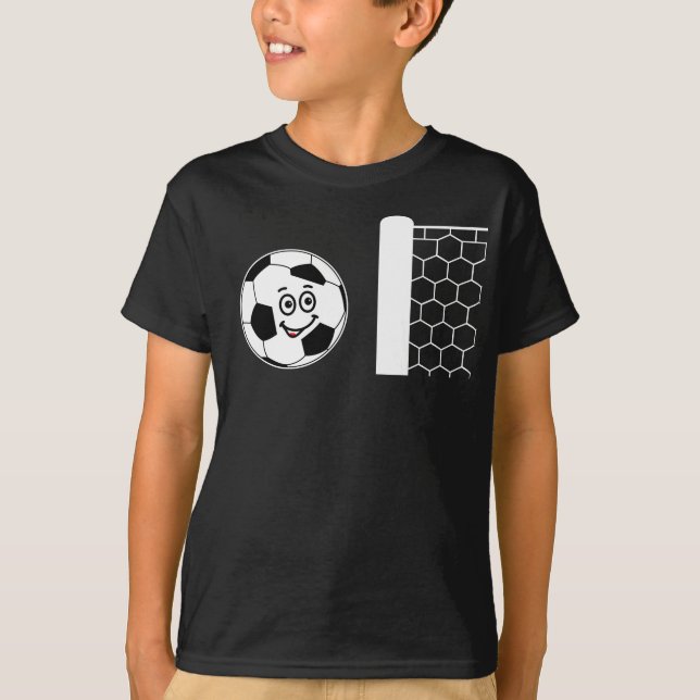 Sport Soccer ball with goal black T-Shirt (Front)