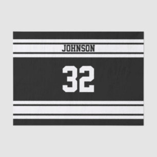 Sport Stripes in White and Black Tissue Paper