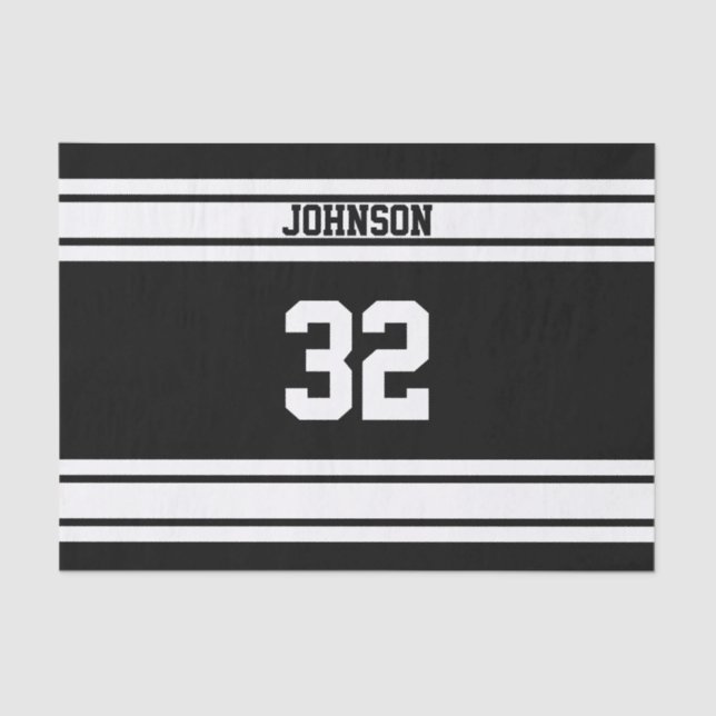 Sport Stripes in White and Black Tissue Paper (Front)