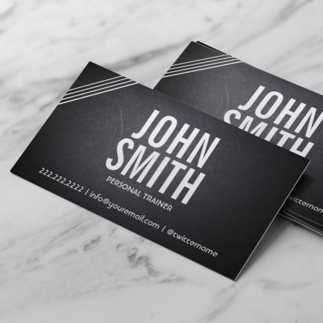 Sport Stripes Personal Trainer Fitness Business Card (Creator Uploaded)