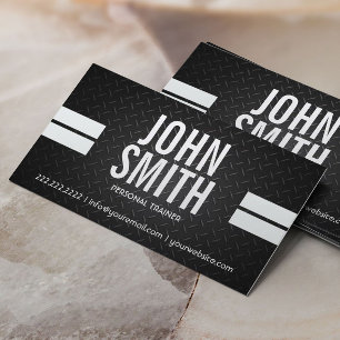 Sport Stripes Personal Trainer Metal Business Card