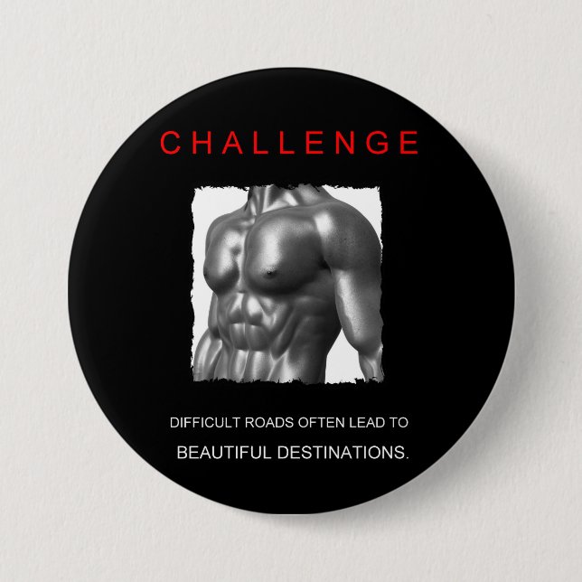 sport success motivational challenge goals 7.5 cm round badge (Front)