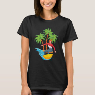 Sport Surfer Palm Trees Tropical Summer Vibes Ocea T-Shirt