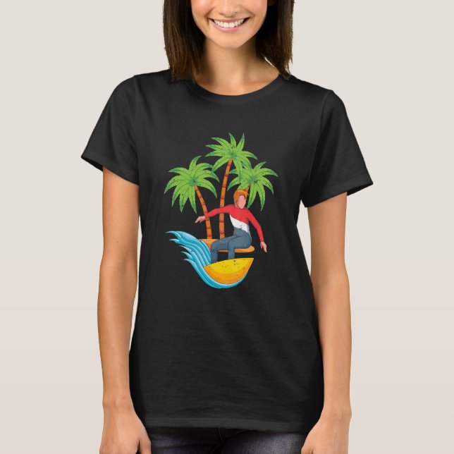 Sport Surfer Palm Trees Tropical Summer Vibes Ocea T-Shirt (Front)