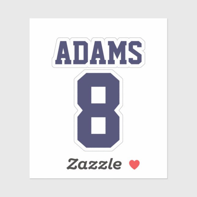 Sport Theme Personalised Name and Number (Sheet)