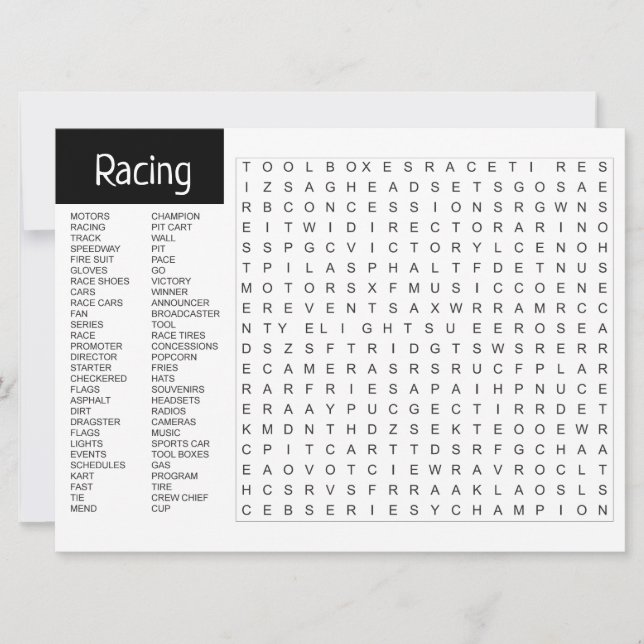 Sport Themed Activity Card (Front)