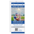 Sport Ticket Save The Date Large Flat Card QR Code