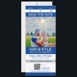 Sport Ticket Save The Date Large Flat Card QR Code<br><div class="desc">Change text,  photo,  team colours & QR code. OR change to YOUR INVITED to make it an invitation ticket!</div>