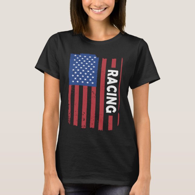 Sport Us Flag Racing  2 T-Shirt (Front)