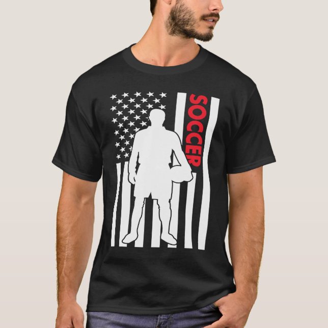 Sport Us Flag Soccer  1 T-Shirt (Front)