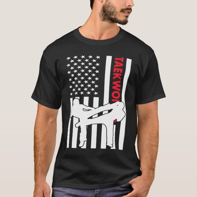 Sport Us Flag Taekwondo  1 T-Shirt (Front)