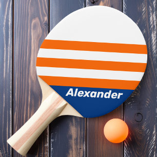 Sport Vintage Big City Stripes with Name Ping Pong Paddle