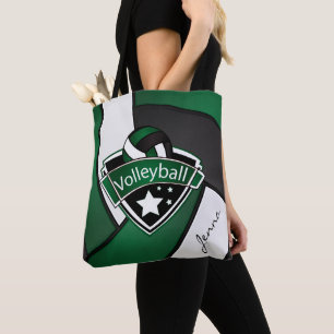 Sport Volleyball   DIY Text - Dark Green Tote Bag